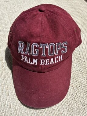 Ragtops Palm Beach Maroon Cotton Cap with Embroidered Label